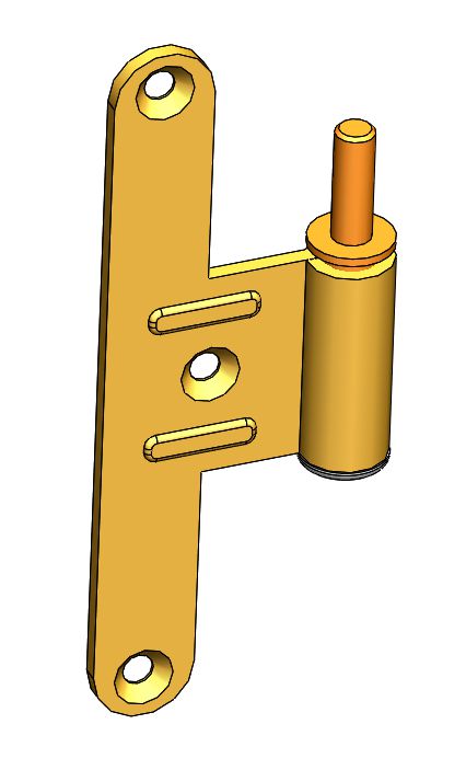 Paumelle 130mm universelle mâle gauche